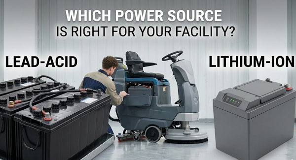 Lithium vs Lead-Acid Batteries for Floor Scrubbers: Which Power Source Is Right for Your Facility?